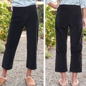 FRANK & EILEEN Black Kinsale  Pants Raw Hem Sz 2 (Fits 4) Cotton/Flax Minimalist